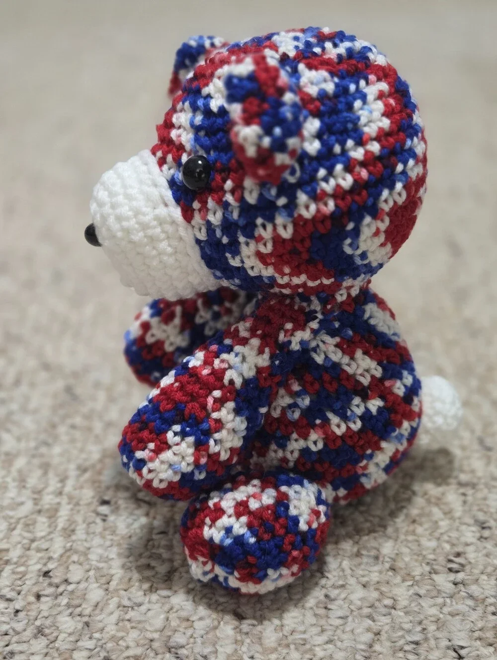 Handmade Crochet Patriotic Teddy Bear Plushie